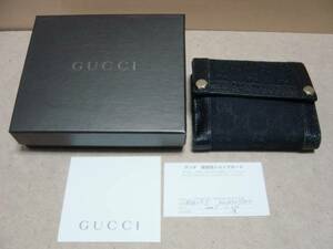 ●即決有/良好● GUCCI グッチ 二つ折り財布　直営店購入 正規品 (外箱凹みあり)