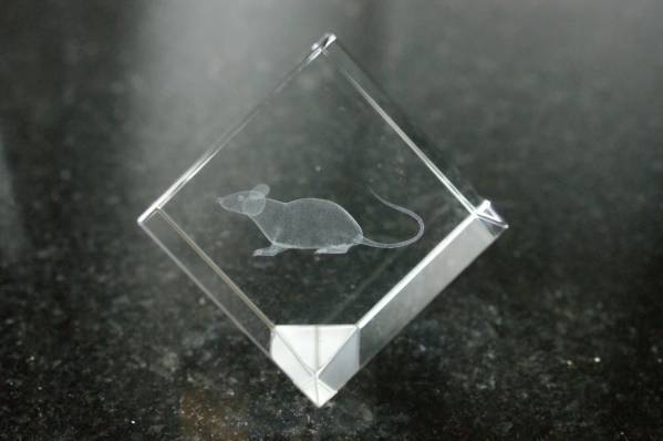 F★ネズミ(子)★3D LASER ART CRYSTAL レーザークリスタル★Y