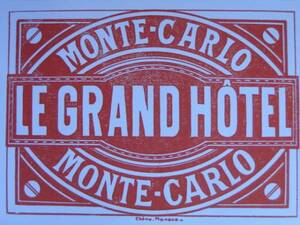 ▽▼52502▼▽＜LE*トラベルステッカー＞GRAND HOTELS*LE GRAND HOTEL MONTE-CALRO