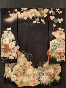  antique ] hinoki cypress ... flower writing .. black . length of a sleeve 161 TAAD01056 manner comfort 