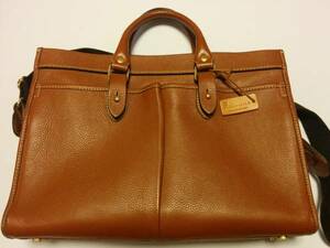 STEFANOMANO leather briefcase stereo fanoma-no10 ten thousand tea shoulder leather Brown bag bag bag bag 