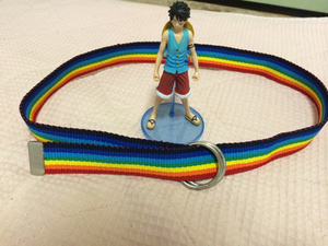  Rainbow color cloth made belt ( cloth part approximately 96cm)& One-piece F