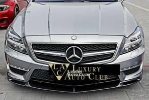 ベンツ CLS W218 AMG CLS63 フロントカーボンリップスポイラー エアロ リアルカ－ボン綾織り ボディ－パ－ツ 外装カスタム 高品質