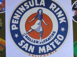 ▽▼64802▼▽＜LE*トラベルステッカー＞AMERICAN BYWAYS*PENINSULA RINK SAN MATEO