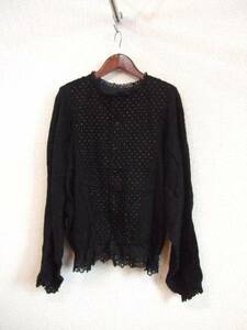  чёрный вязаный tops + юбка выставить (USED)121014②