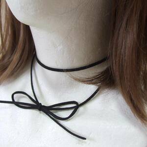  suede manner ribbon choker necklace accessory 