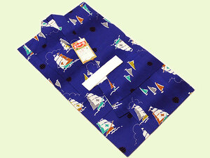 ** new goods ** for boy * yukata **120 size * yacht pattern * navy blue color series *[2]