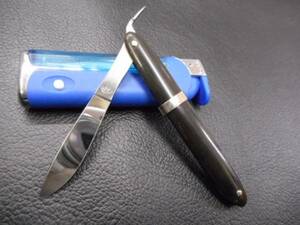 ナイフ　 古い小さい折り畳みナイフ　ROSA FREI 細身黒ハンド