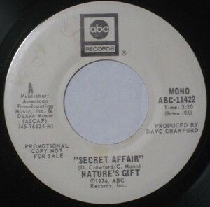 Nature's Gift - Secret Affair - ABC ■ soul funk 45 試聴