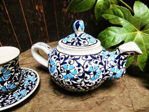 Art hand Auction One of a kind [Free shipping under certain conditions] ☆New☆ Turkish ceramic handmade teapot M② Handmade oriental tableware Great as a gift♪, Western-style tableware, Tea utensils, pot