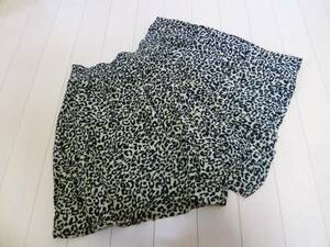 SHINY RIPPLE* beige leopard print culotte skirt L/W69-77/47