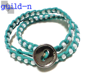 guild-n * pearl turquoise green wax code LAP bracele men's lady's both for 