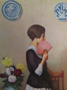 Art hand Auction Masao Takamura, mujer en la mesa, Retrato de una mujer hermosa, Una selección de una colección rara., Nuevo con marco, Cuadro, Pintura al óleo, Retratos