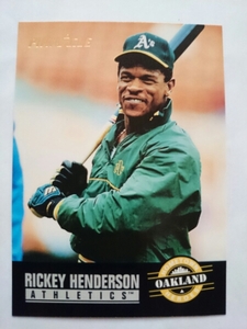 ★RICKEY HENDERSON PINNACLE 1993 MLB リッキー・ヘンダーソン OAKLAND ATHLETICS オークランド・アスレチックス HOF LEGENDS 盗塁王