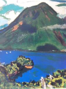 Art hand Auction Tanabe Miematsu, Lake Chuzenji, From the large-format, luxurious art book, New with frame, Painting, Oil painting, Nature, Landscape painting