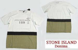 * new goods * Stone Islay ndoDenims military NAVY T-shirt *White/M*