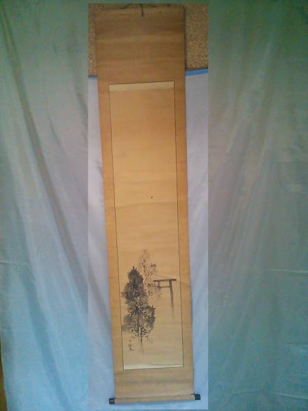 Stored Hanging Scroll ⑪ Shunnin Sumi Shrine Head Map Shinsaku G0527B, painting, Japanese painting, landscape, Fugetsu