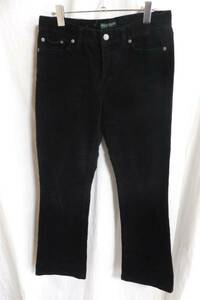 ** free shipping **RalphLauren* futoshi .. corduroy pants *6* black * boots cut *z20