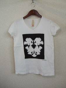 Q print V neck T-shirt (USED)32213