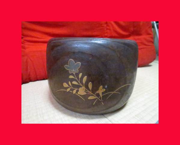 桐 蒔絵 火鉢 時代物(A689) B106] 時代 蒔絵 桐火鉢 火鉢 古美術 漆塗り 螺鈿 高蒔絵 古民具