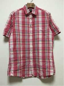 [即決古着]UNIQLO/ユニクロ/ORIGINAL WASH/半袖シャツ/チェック/赤系/L