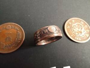 16 number ko Yinling g dragon 1 sen copper coin hand made ring free shipping (1180)