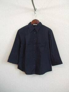 iiMK navy blue 7 minute sleeve shirt (USED)20615