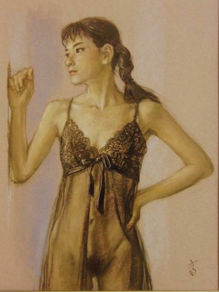 شوجو تاكاتسوكا, صورة لامرأة جميلة, من كتاب الفن النادر, إطار جديد مع حصيرة b13, تلوين, طلاء زيتي, صور