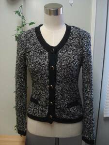 ROPE Rope * beautiful line lame entering knitted jacket cardigan M