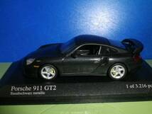 1/43 MINICHAMPS ポルシェ 911 GT2 2000 黒メタ_画像2