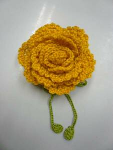 NY/ new / immediately *NY small articles author / hand made * knitted rose brooch 