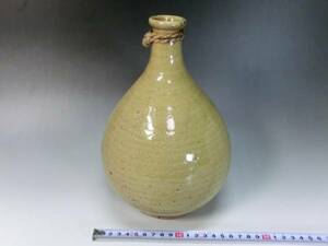 徳利■古い黄瀬戸(江戸期) とっくり 酒器 花瓶 時代物 骨董品■