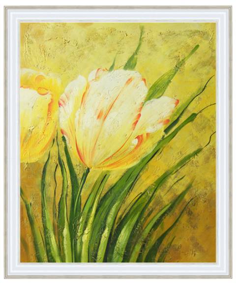 لوحة زيتية ساكنة زهرة صفراء F12 (50x60 سم), تلوين, طلاء زيتي, لوحة الحياة الساكنة