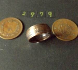 15号　 コインリング　 竜1銭銅貨 　ハンドメイド 指輪　送料無料　（2779）