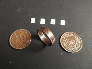 14号　 コインリング　 桐1銭青銅貨 　ハンドメイド指輪　送料無料　（1039）