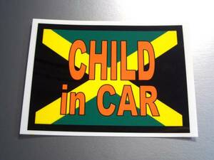 BS●ジャマイカ国旗 CHILD in CARステッカー 8x11cm●車 子ども 乗ってます カーステッカー レゲエ おしゃれ NA