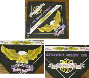 US Harley da vi doson bandana / HARLEY, route 66, Biker. Eagle,MADE IN U.S.A. retro 