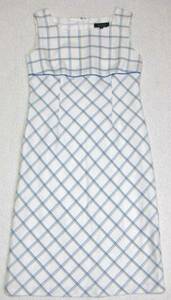 11 number Lucile no sleeve One-piece * light blue × white check * summer 11AR/11 number 