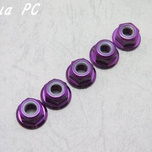 AquaPC★送料無料 M5 Aluminum Flange Lock Nut (5pcs/bag) Purple★