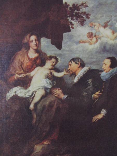 The Virgin With Donors/Van Dyck 超希少, 100年前の画集より, 絵画, 油彩, 人物画