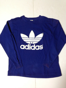 USA製 80s★adidas アディダス トレフォイル 長袖Tシャツ カットソー ヴィンテージ ロンT★