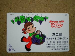 peko* Peko-chan Fujiya restaurant Sapporo shop ⑰ telephone card 