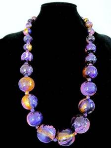  gorgeous * purple . Gold. marble pattern tree. large necklace! new goods 