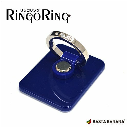 ◆送料無料◆スマホリング スタンドにもなる” 落下防止リング RINGO RING キラキララインストーン付 ブルー RBOT149
