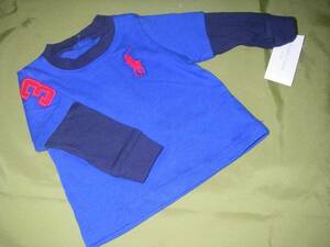  Japan not yet arrival Ralph Lauren * Bick po knee. long sleeve shirt blue 3M