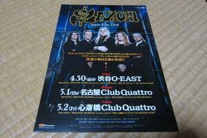 サクソン saxon 来日告知チラシ ライヴ japan tour 2008 メタル バンド ロック