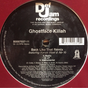 Ghostface Killer / Back Like That Remixの画像1