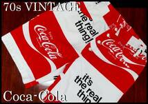 70s VINTAGE Coca-Cola ショートパンツ コカコーラ ノベルティ M 非売品 ハーフパンツ 総柄 80s マルチパンツ_画像1