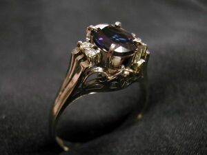 ■ Красота: K14WG Ring+Sapphire &amp; Diamond 4 Stones № 11,5 DN812