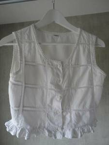 *70s Vintage Belgium camisole white feel of *